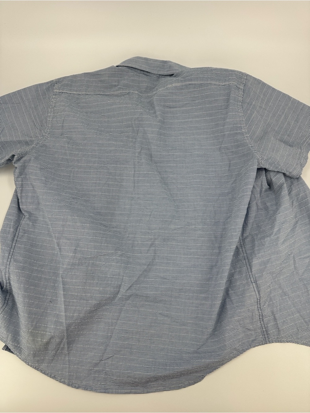 Eddie Bauer Classic Fit Short-Sleeve Button-Up Shirt - Light Blue Striped Size L - Picture 8 of 8